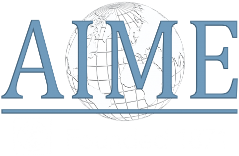 AIME Logo, White Blue 