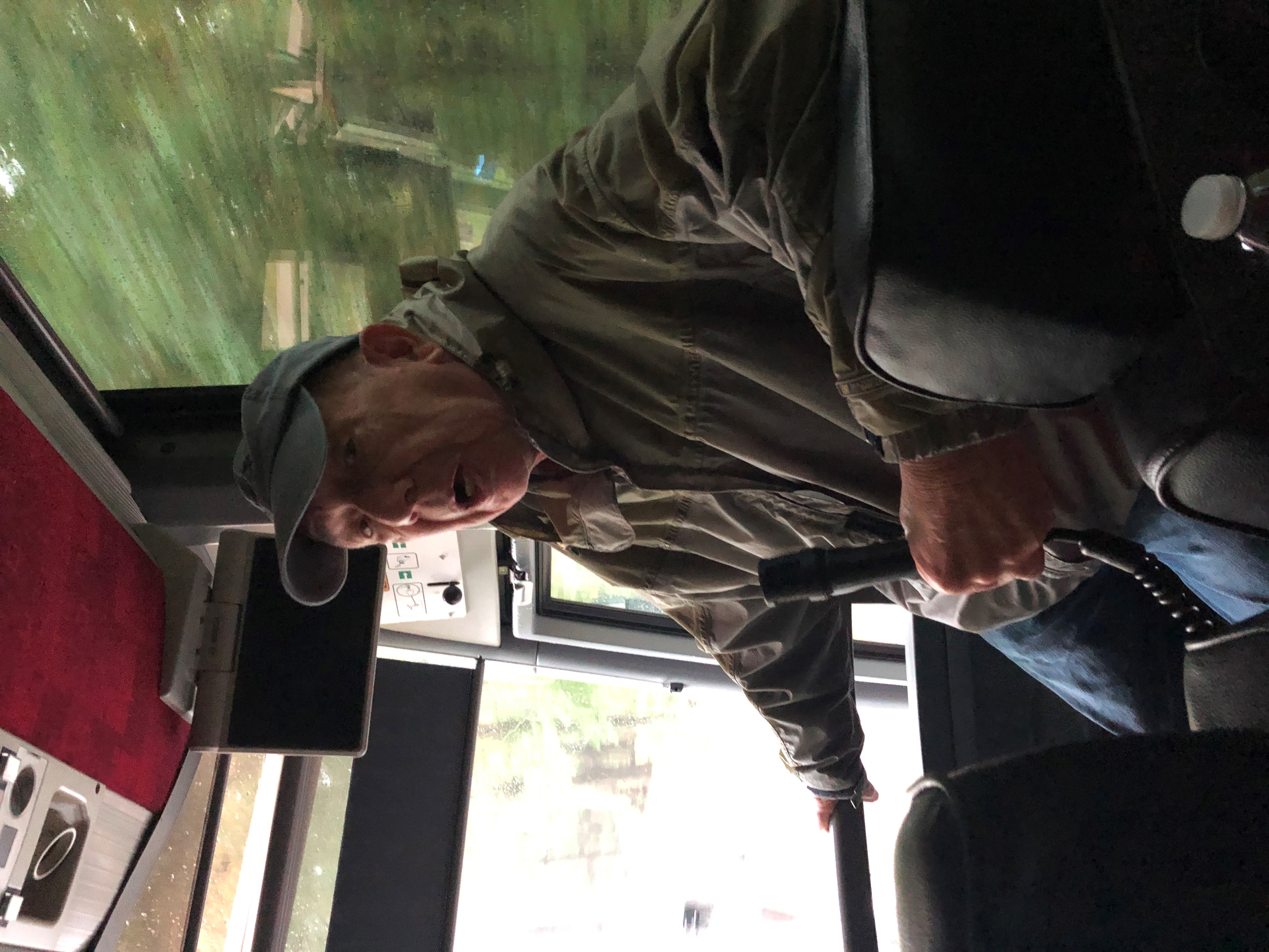 Mike Korb Emceeing on Bus