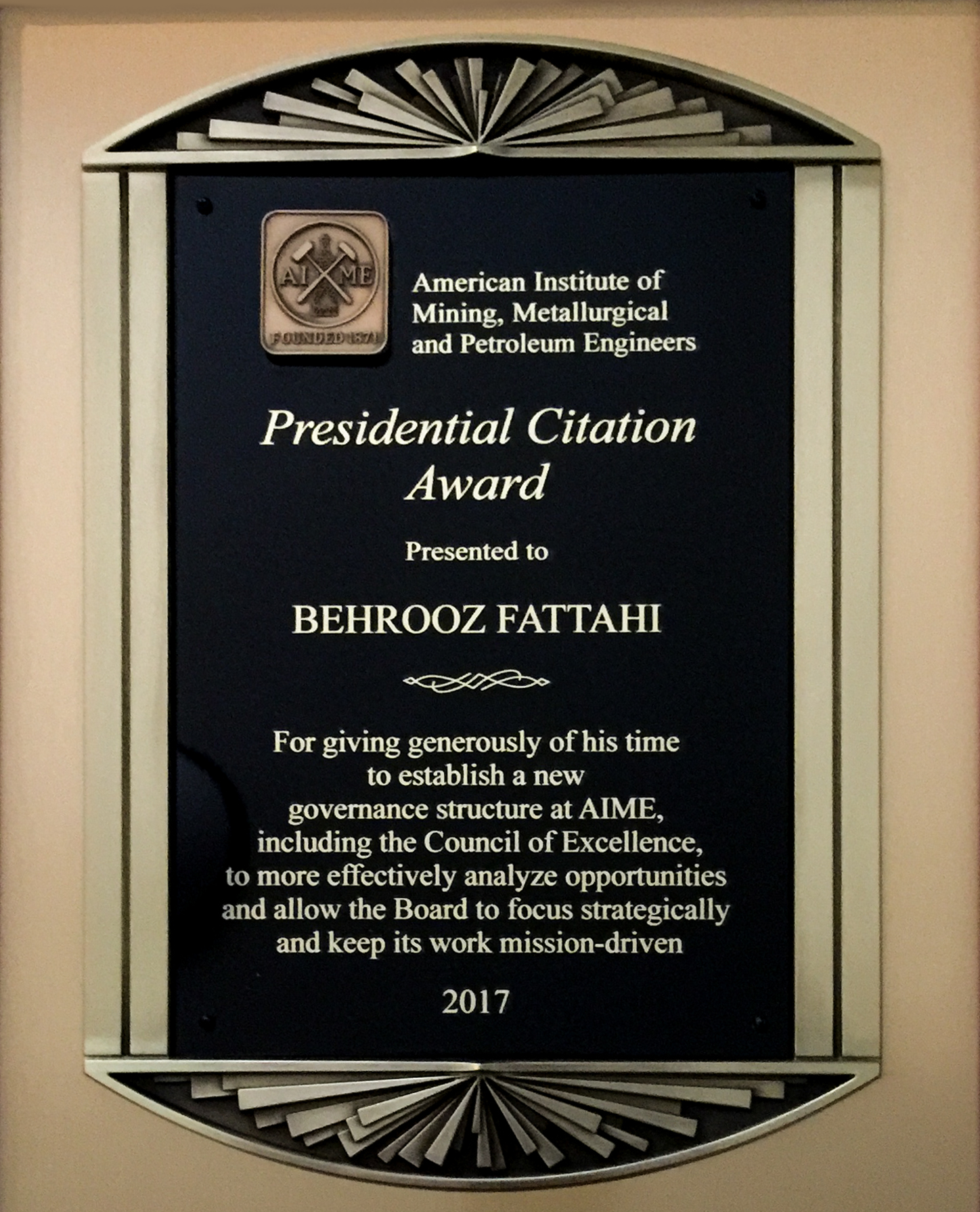 AIME Presidential Citation