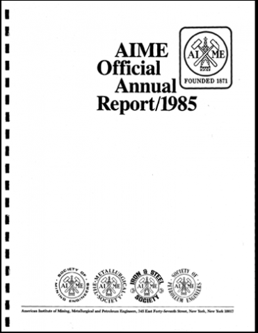 Download Annual Reports The American Institute Of Mining Metallurgical And Petroleum Engineers